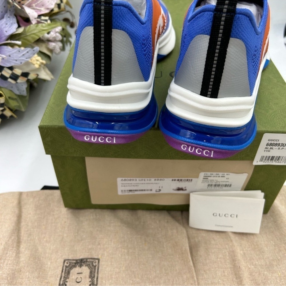 Men’s Gucci blue run low top sneaker size 11 made in Italy - Picture 6 of 9